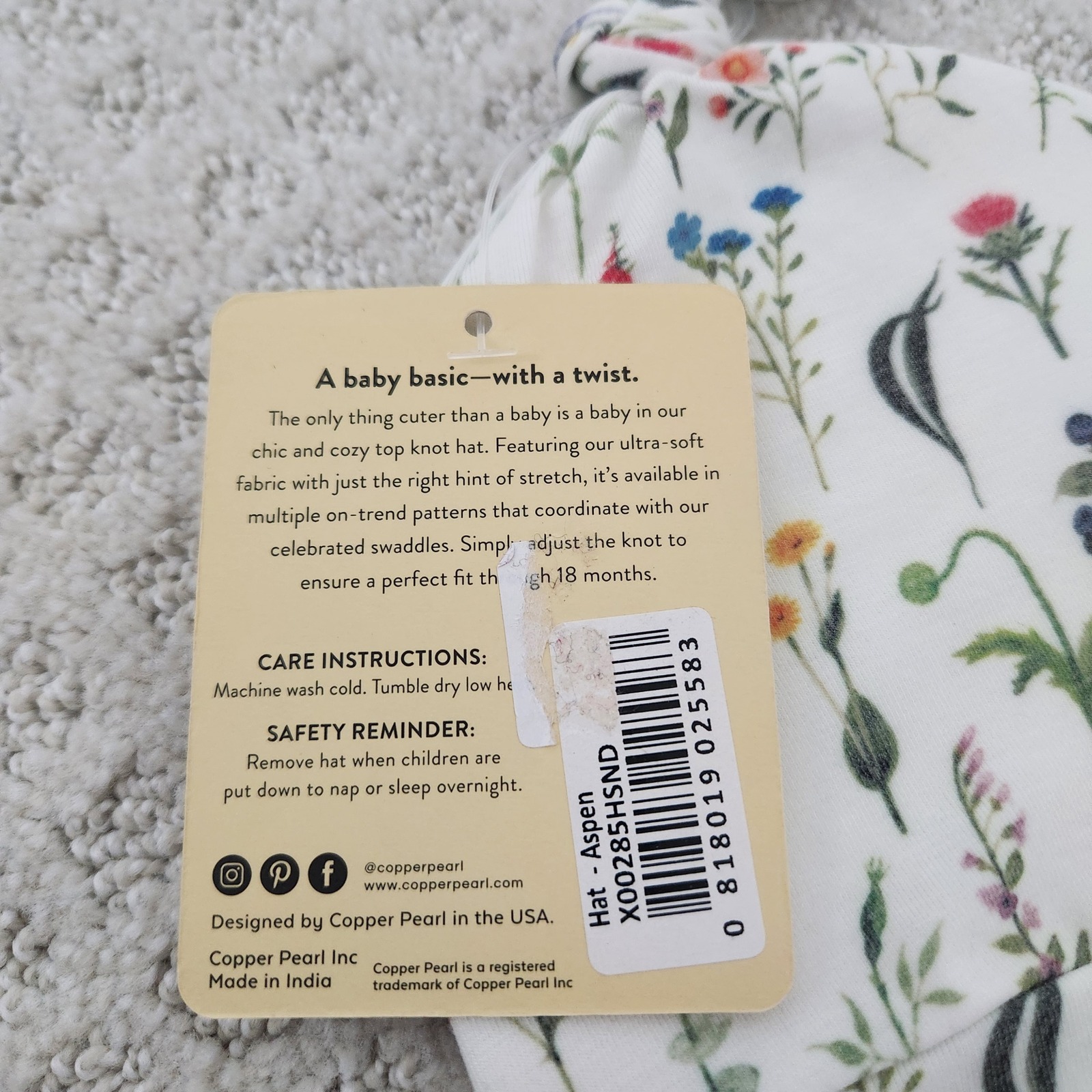 Nwt Baby Top Knot Hat Wildflower Floral Premium Knit Beanie 5 Months+ — image 2 of 7